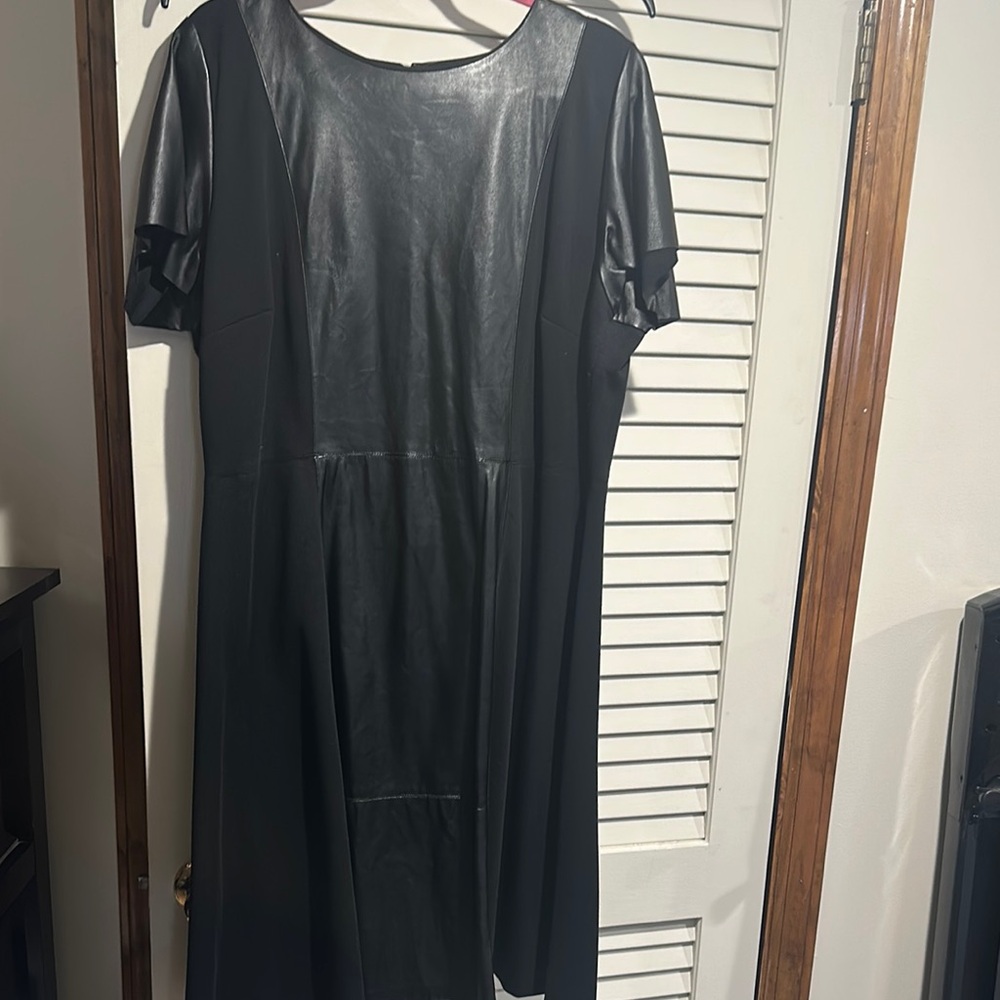Black Faux Leather Dress